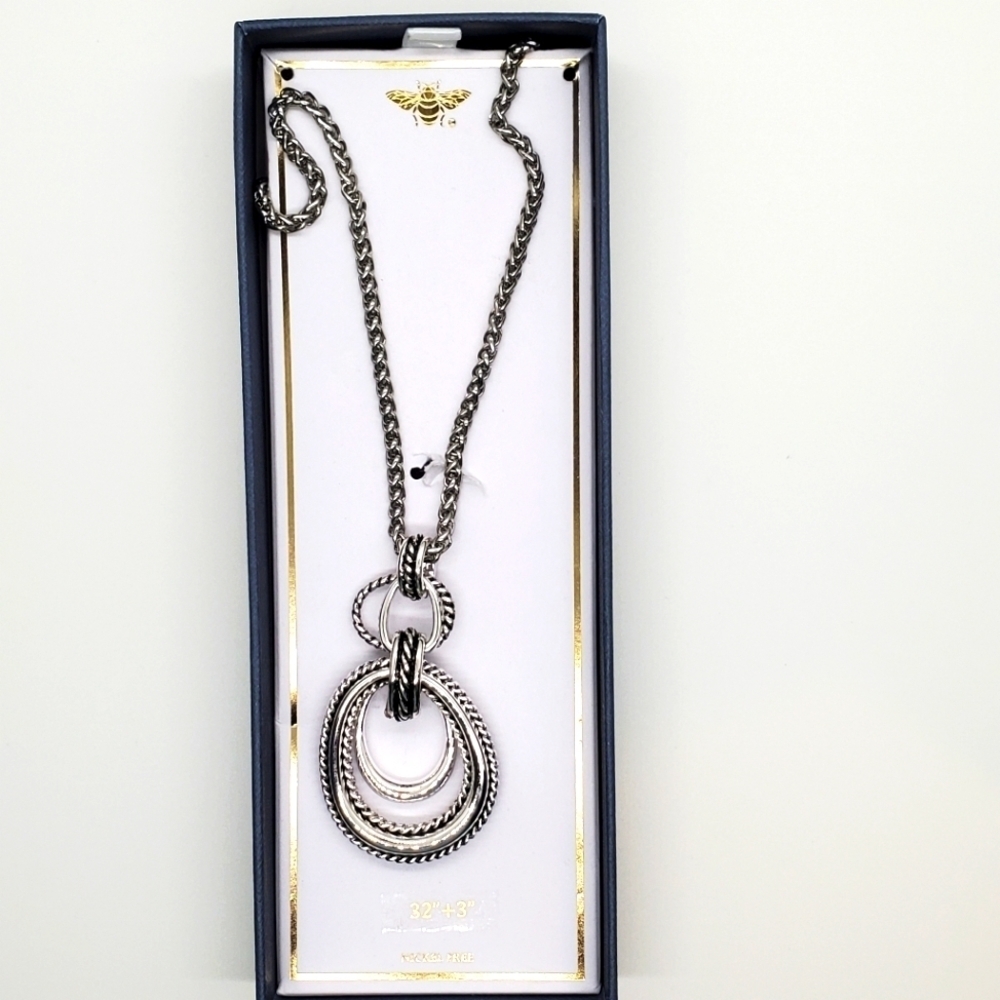 Silvertone Heavy 32"+3" Necklace
